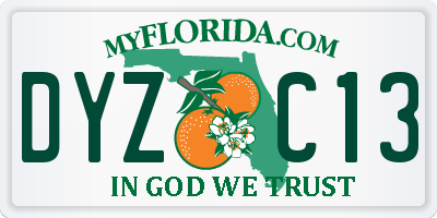 FL license plate DYZC13