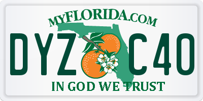 FL license plate DYZC40