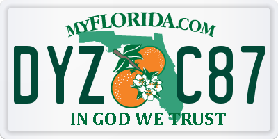 FL license plate DYZC87