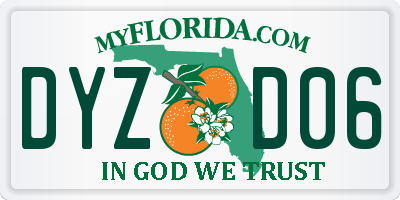 FL license plate DYZD06