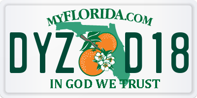 FL license plate DYZD18