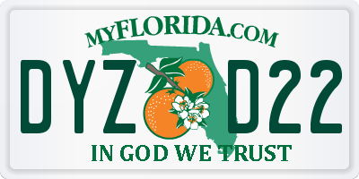 FL license plate DYZD22