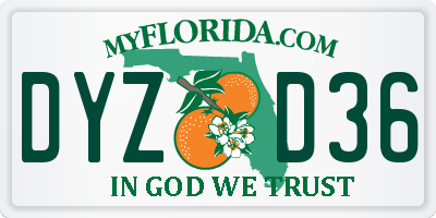 FL license plate DYZD36