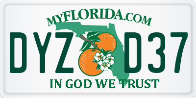 FL license plate DYZD37