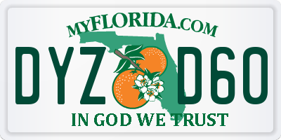 FL license plate DYZD60