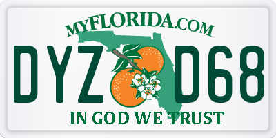 FL license plate DYZD68