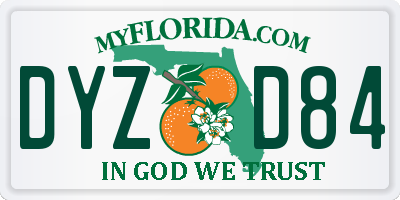 FL license plate DYZD84