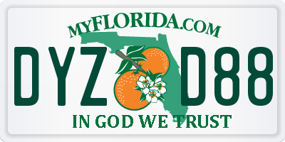 FL license plate DYZD88