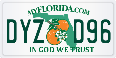 FL license plate DYZD96