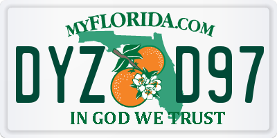 FL license plate DYZD97