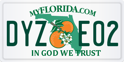 FL license plate DYZE02