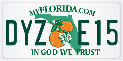 FL license plate DYZE15