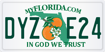 FL license plate DYZE24