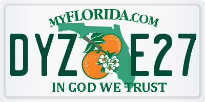 FL license plate DYZE27