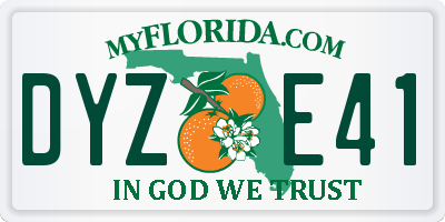 FL license plate DYZE41