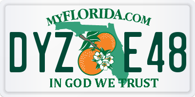 FL license plate DYZE48