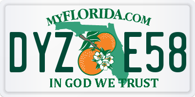 FL license plate DYZE58