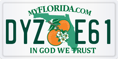 FL license plate DYZE61