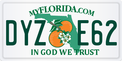FL license plate DYZE62
