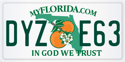 FL license plate DYZE63
