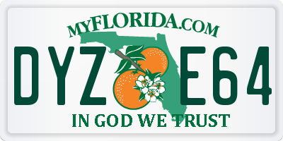 FL license plate DYZE64