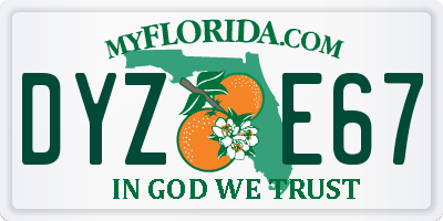 FL license plate DYZE67
