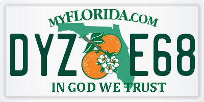 FL license plate DYZE68