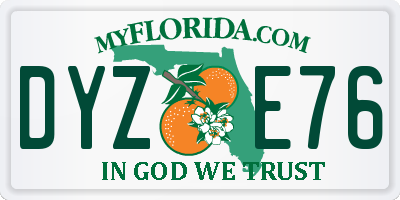 FL license plate DYZE76