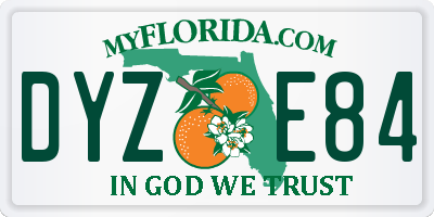 FL license plate DYZE84