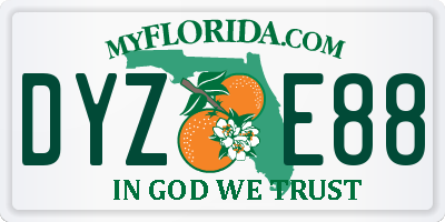 FL license plate DYZE88