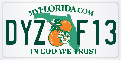 FL license plate DYZF13
