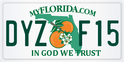 FL license plate DYZF15