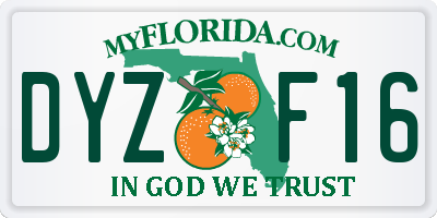 FL license plate DYZF16