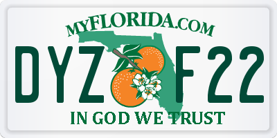 FL license plate DYZF22