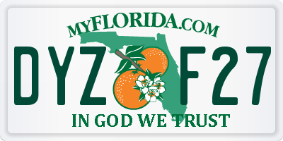 FL license plate DYZF27