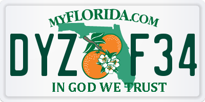 FL license plate DYZF34