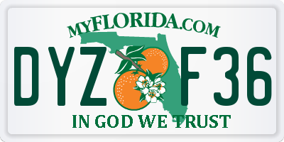 FL license plate DYZF36
