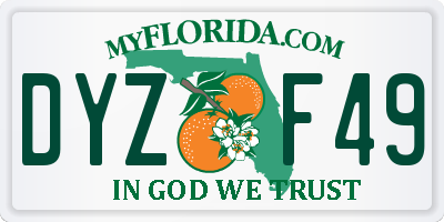 FL license plate DYZF49
