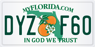 FL license plate DYZF60