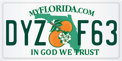 FL license plate DYZF63
