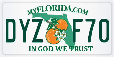 FL license plate DYZF70