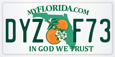 FL license plate DYZF73