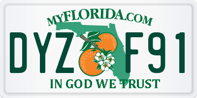 FL license plate DYZF91