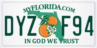 FL license plate DYZF94