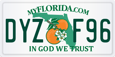FL license plate DYZF96
