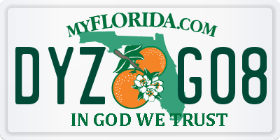 FL license plate DYZG08