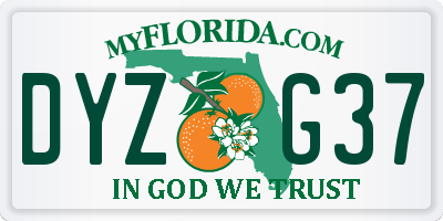 FL license plate DYZG37