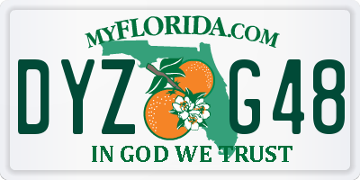 FL license plate DYZG48