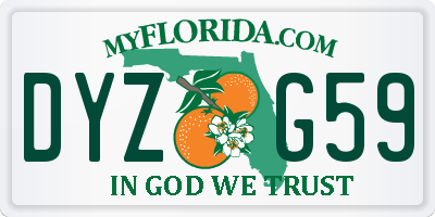 FL license plate DYZG59