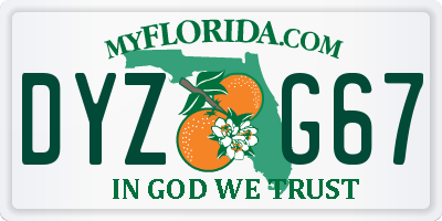 FL license plate DYZG67